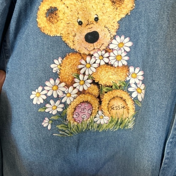 Vintage paper beard ladies chambray large button down 100% cotton - Picture 8 of 11